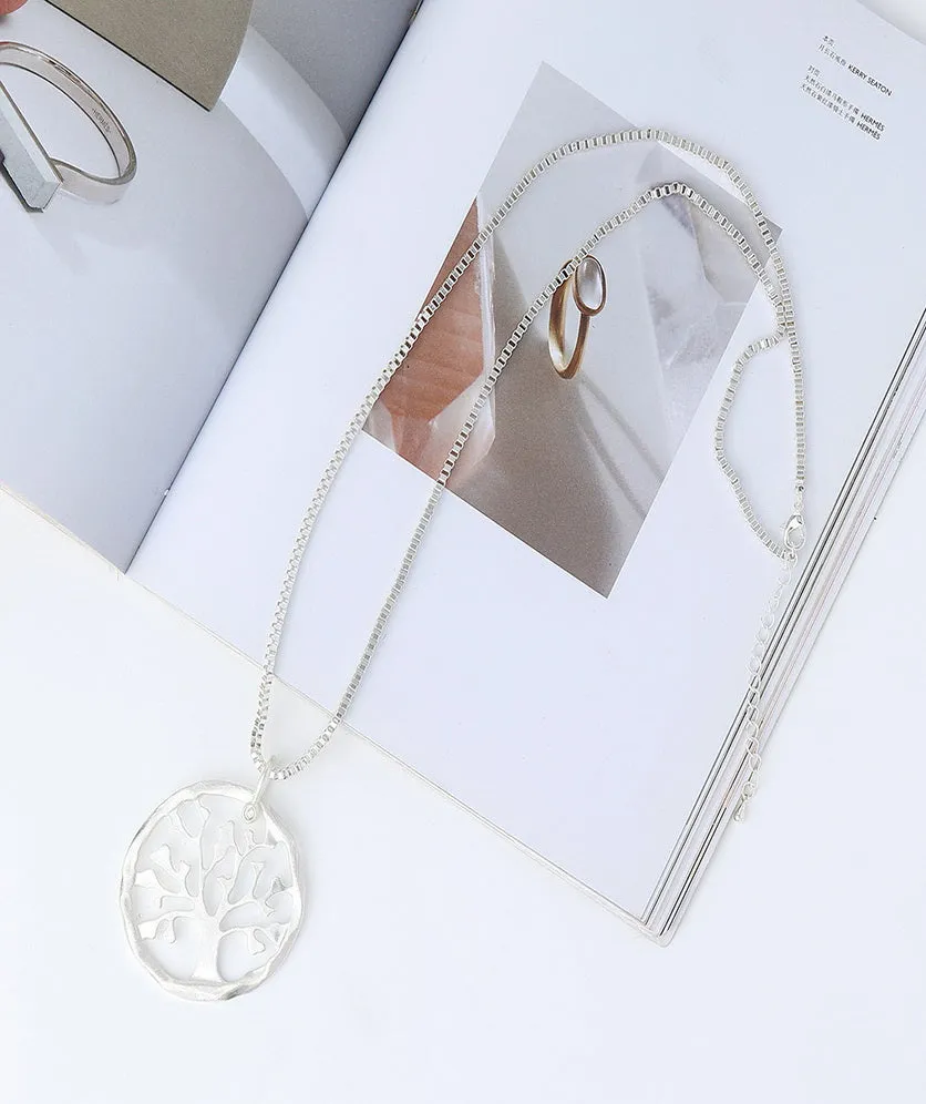 Long Sweater Necklace for Women Pendant Necklace Tree Of Life