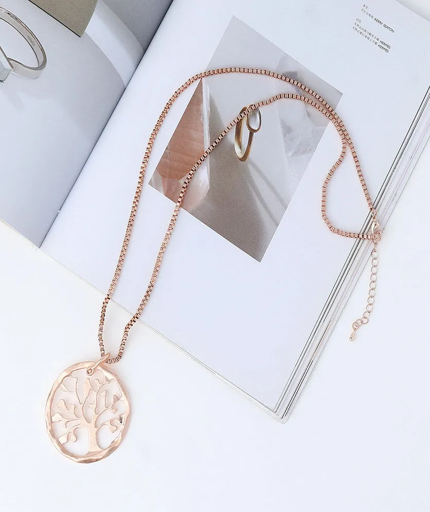 Long Sweater Necklace for Women Pendant Necklace Tree Of Life