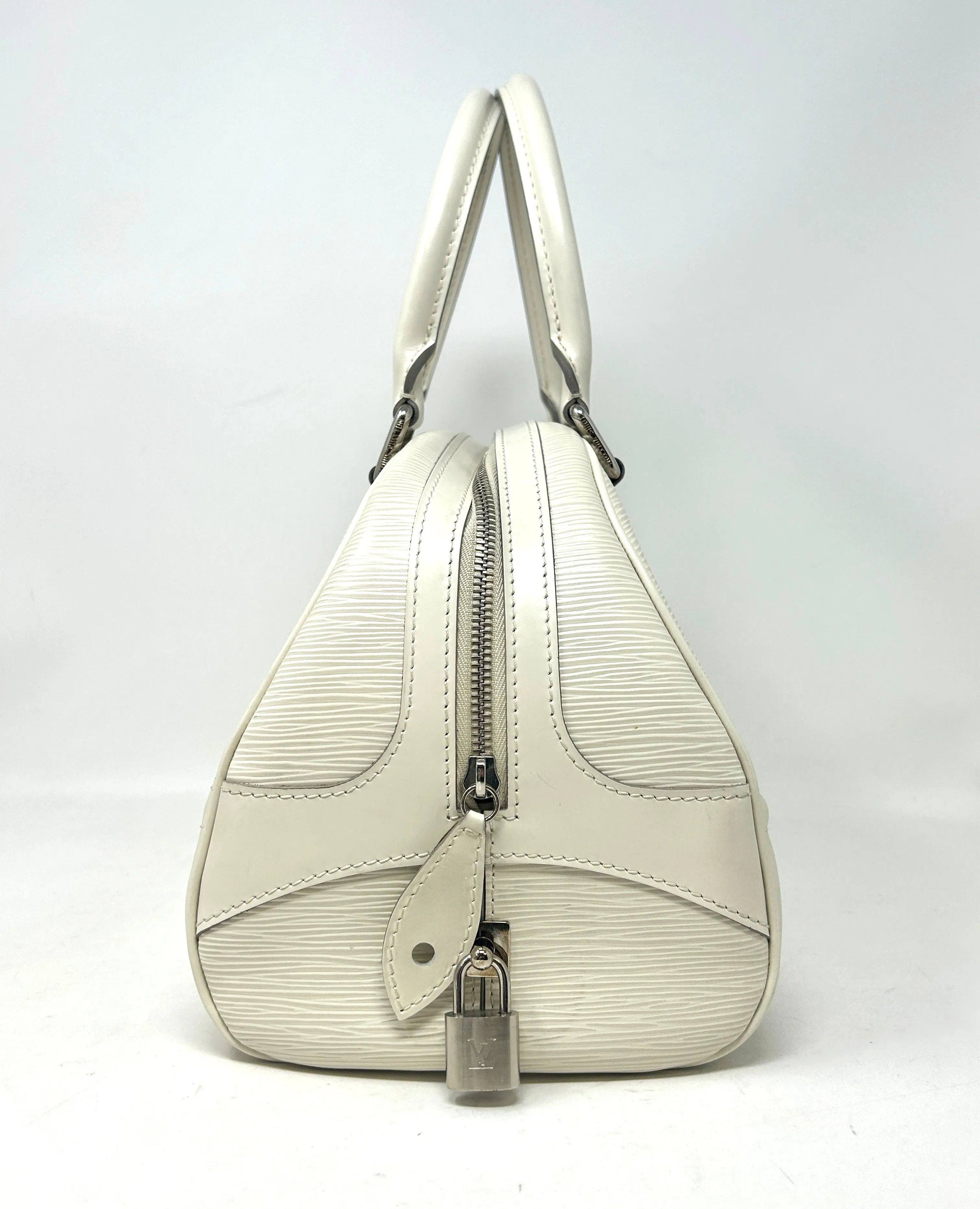 Louis Vuitton Montaigne PM Ivory Epi Leather Bowling Handbag