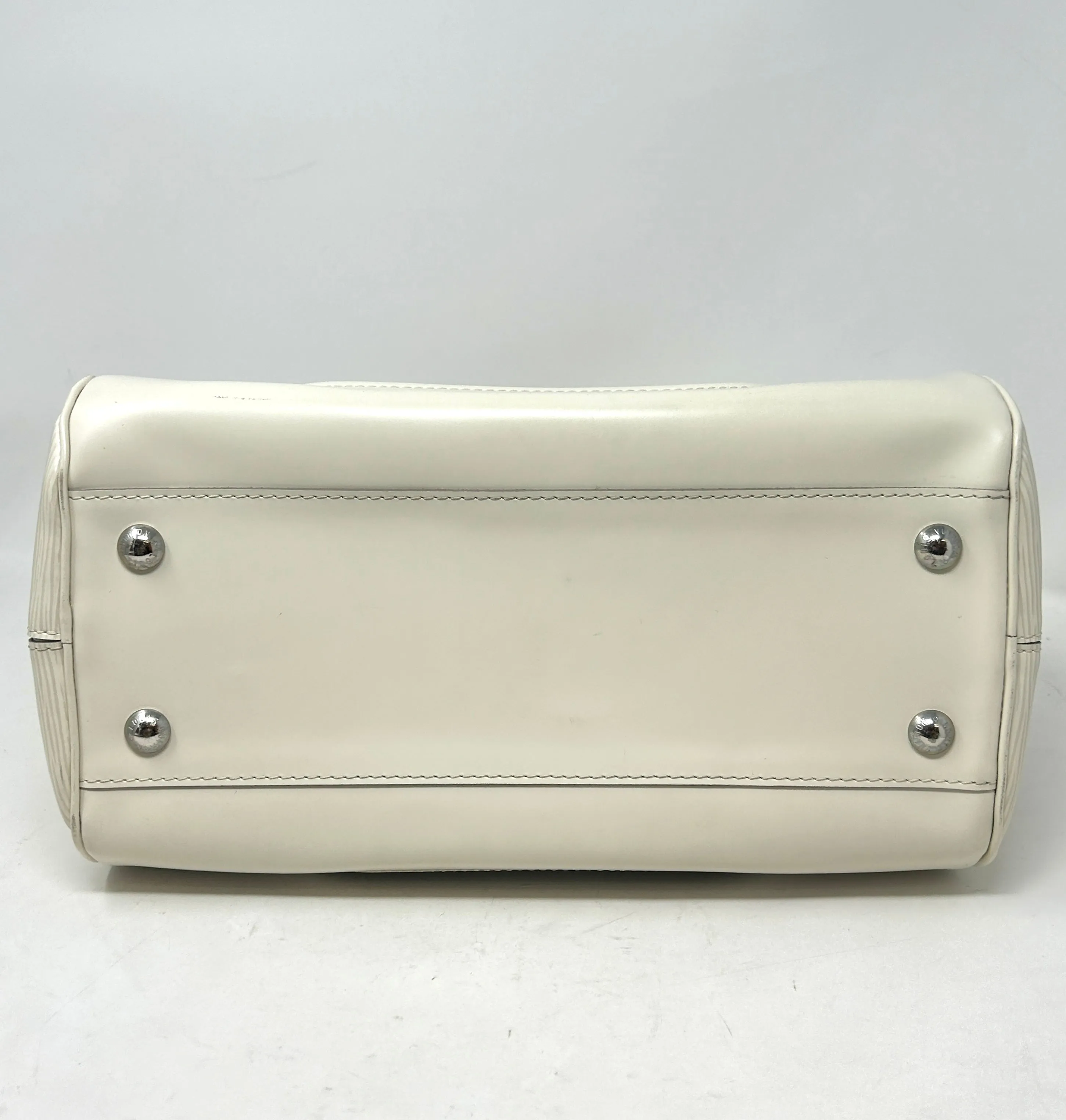 Louis Vuitton Montaigne PM Ivory Epi Leather Bowling Handbag