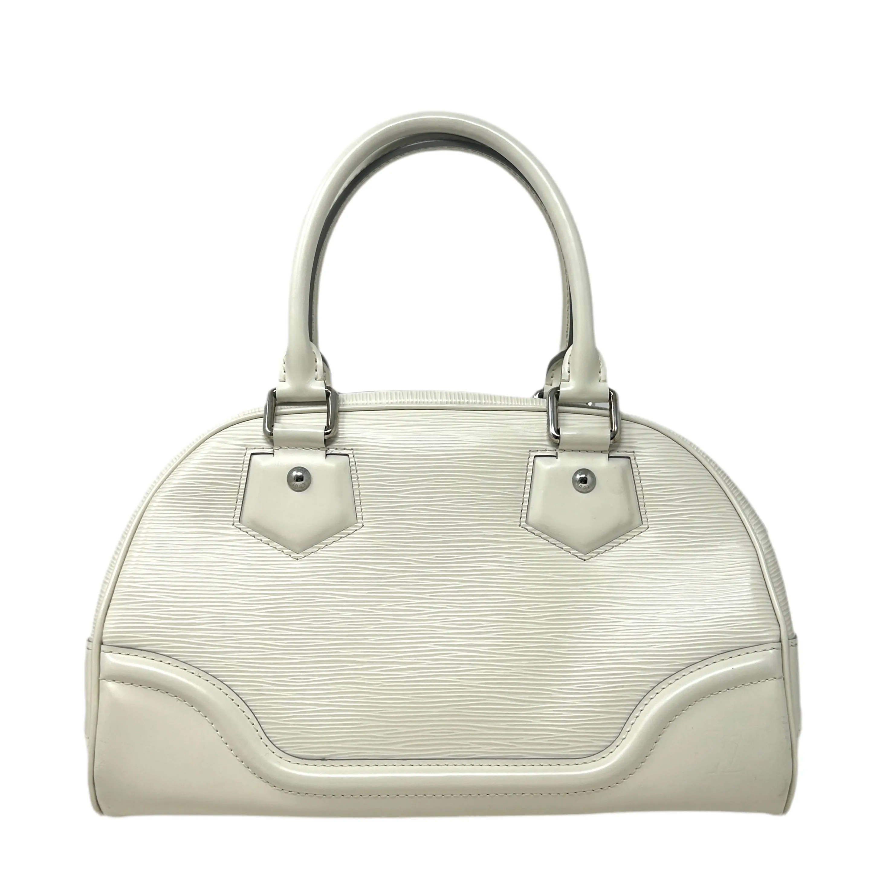 Louis Vuitton Montaigne PM Ivory Epi Leather Bowling Handbag