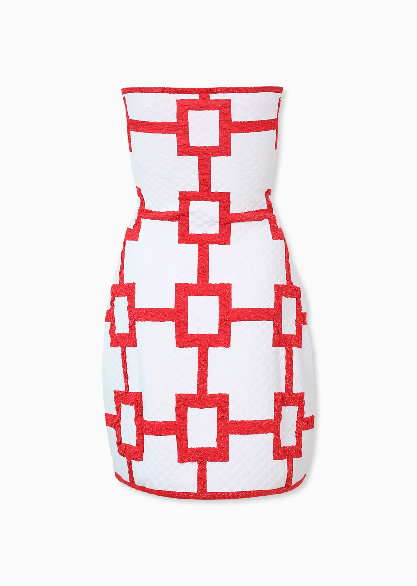 Maelee - Strapless Signature Square Pattern Cocktail Dress