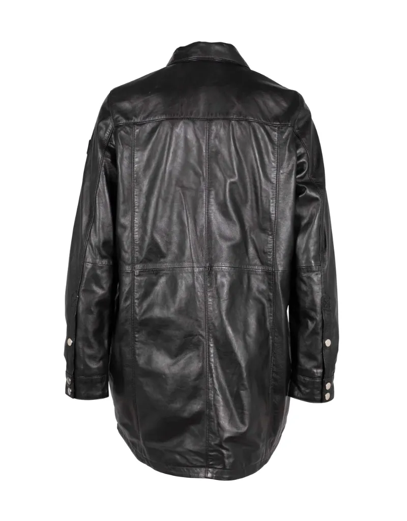 MAHI OVERSIZE LEATHER SHIRT JACKET