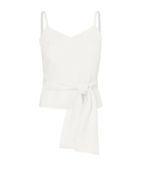 Maia Bamboo Poplin Wrap Camisole Top - Natural