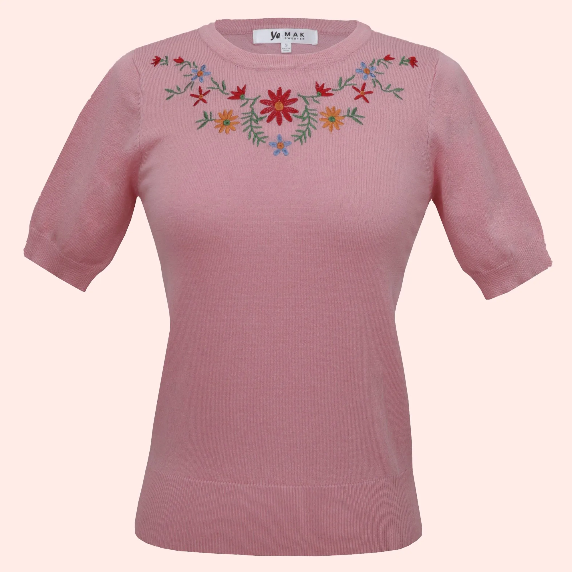 Makenna Embroidered Pullover Sweater in 10 Colors