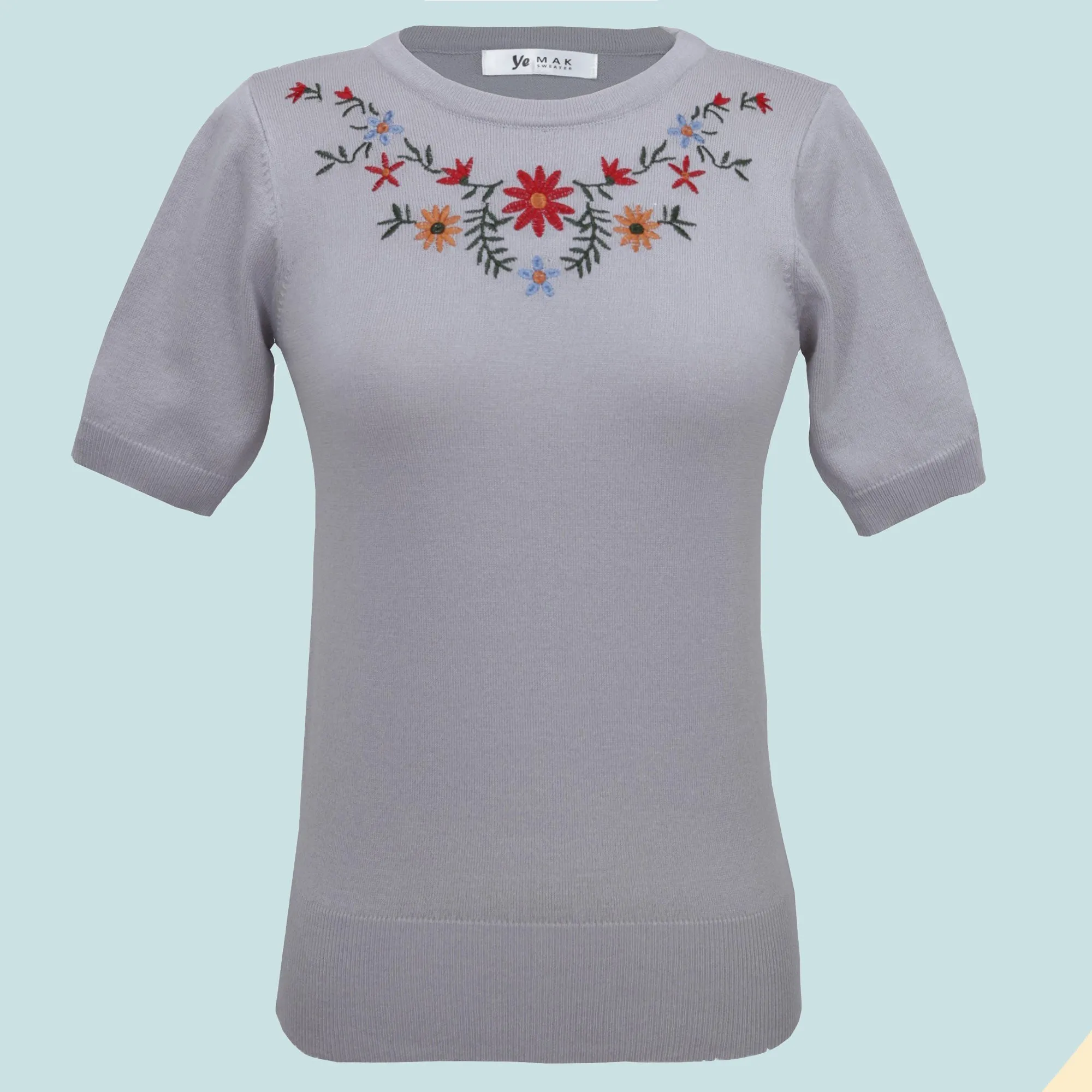 Makenna Embroidered Pullover Sweater in 10 Colors