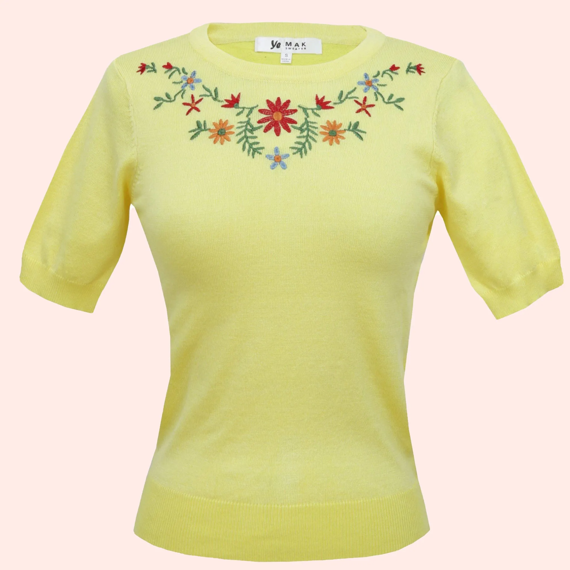 Makenna Embroidered Pullover Sweater in 10 Colors