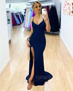 Marlene Glitter Gown - Navy