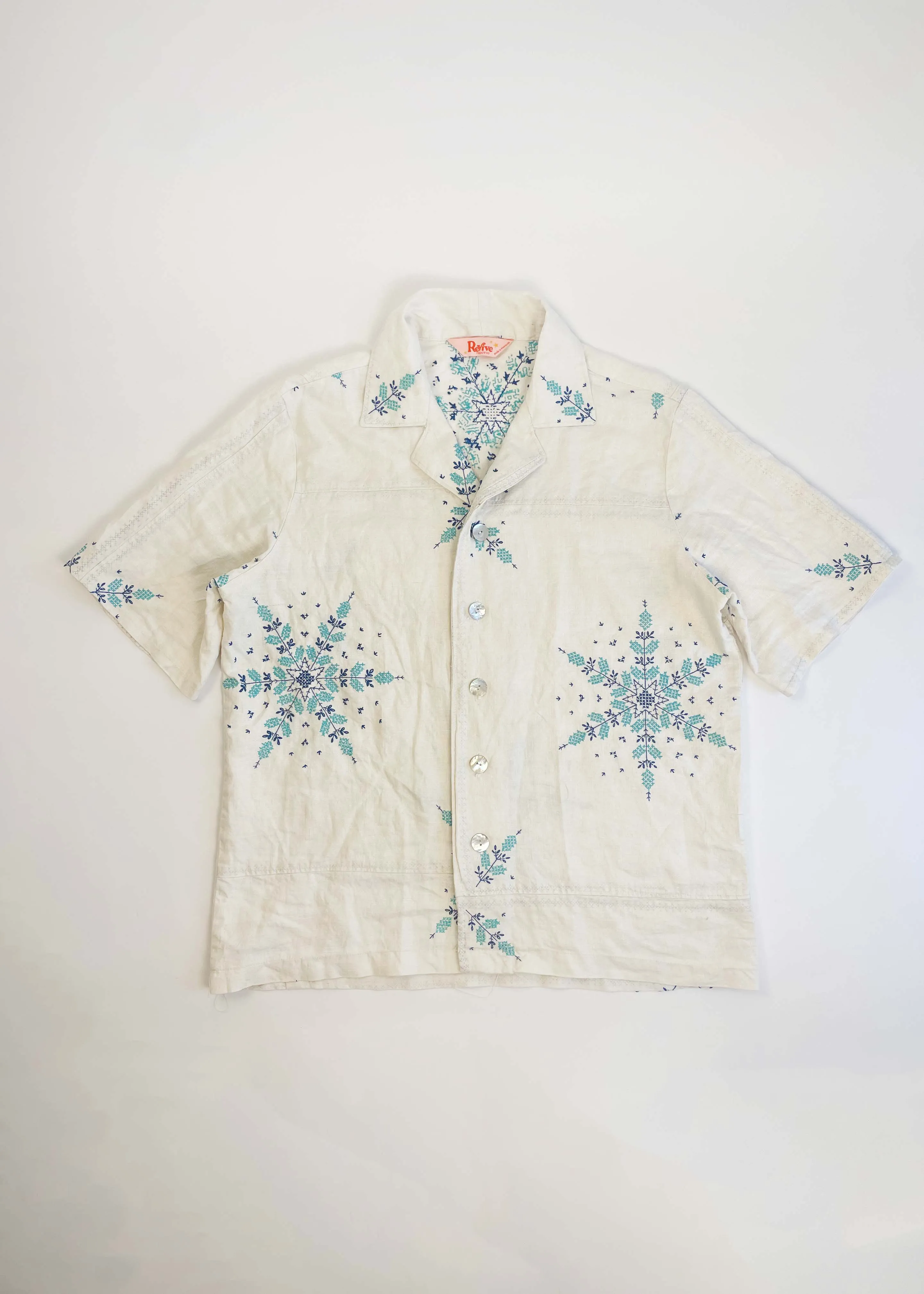 Mens Lace Camp Button Down