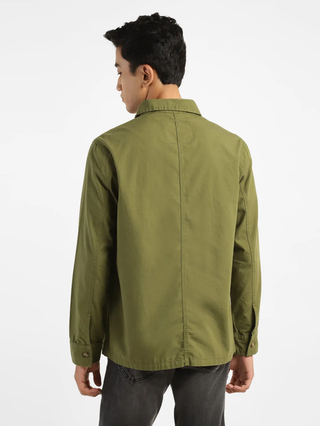 Men's Solid Full Sleeve Shacket