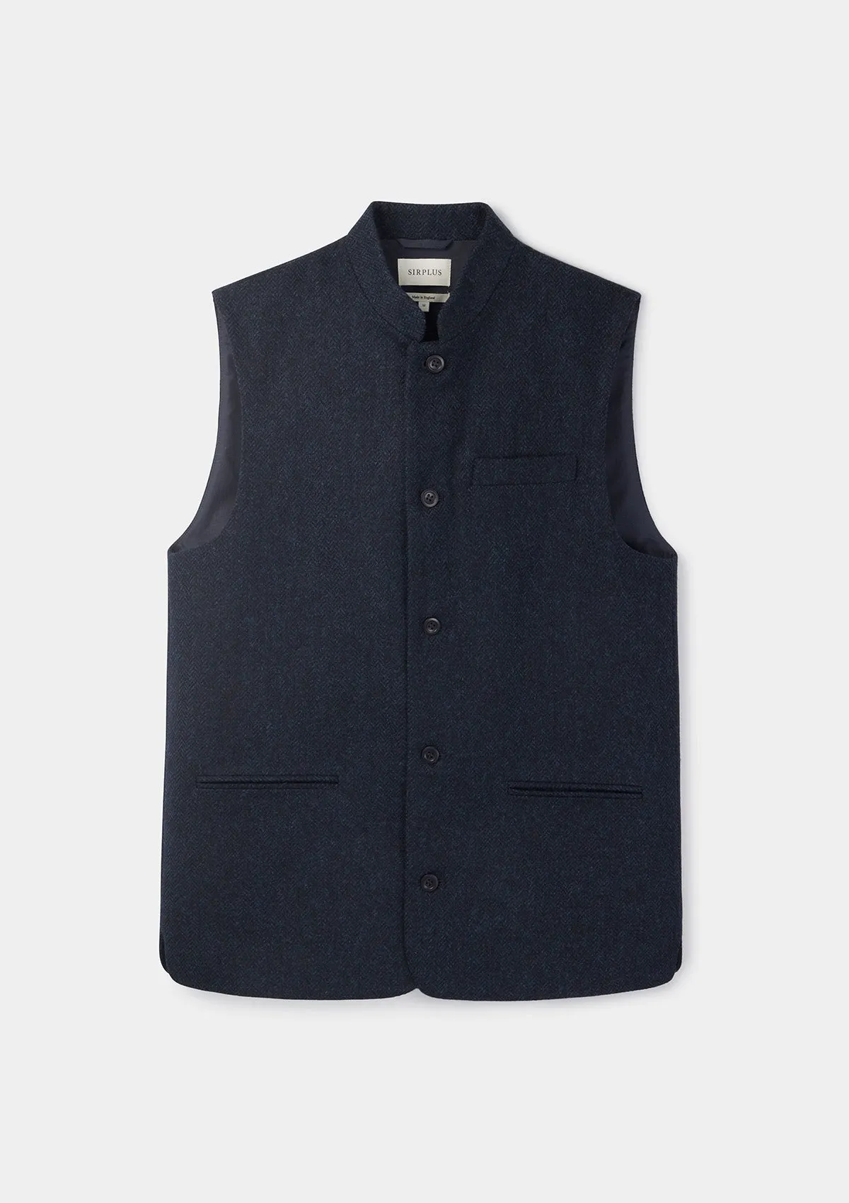 Midnight Herringbone Nehru Waistcoat