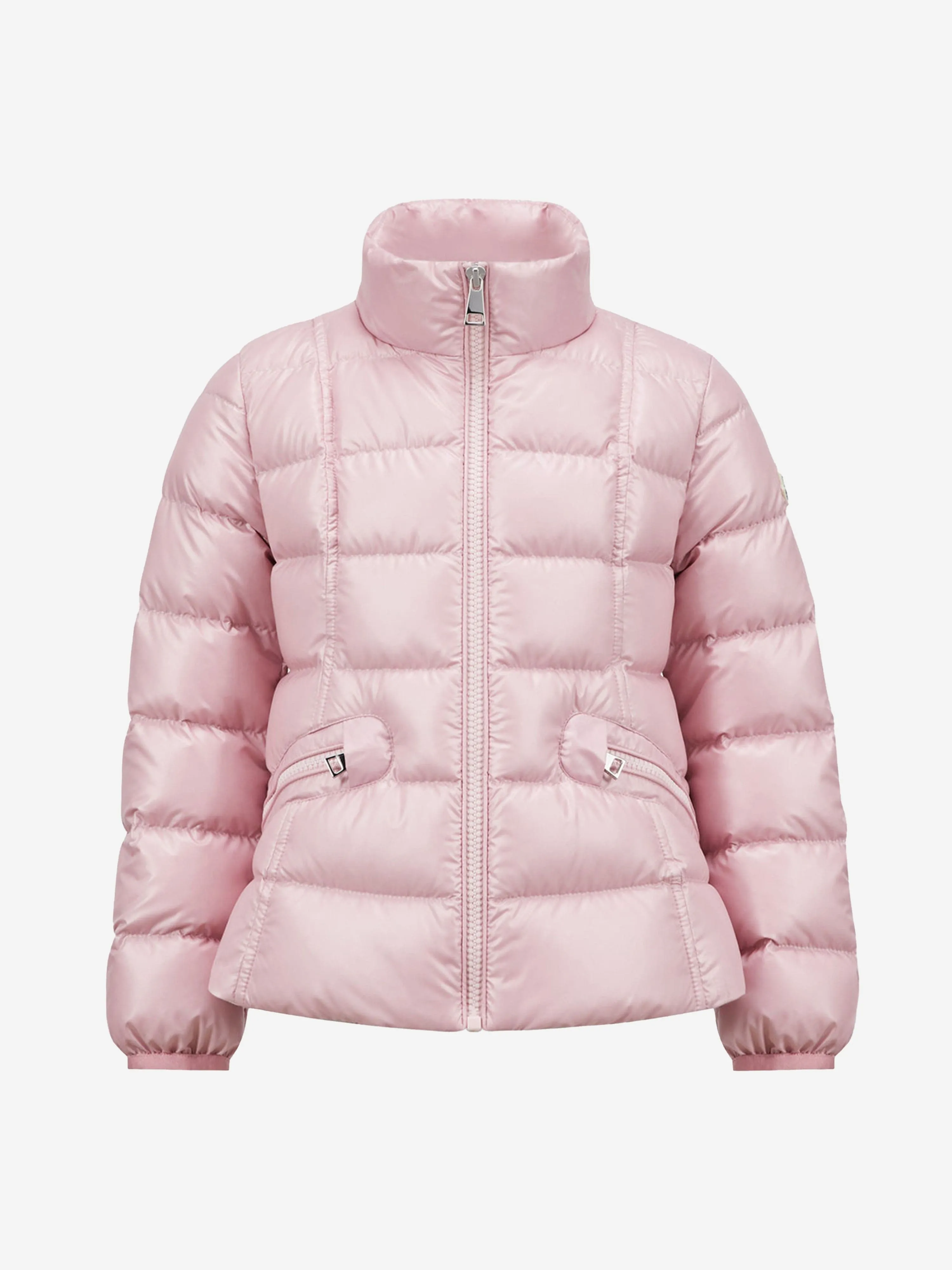 Moncler Enfant Girls Down Padded Ainay Jacket in Pink