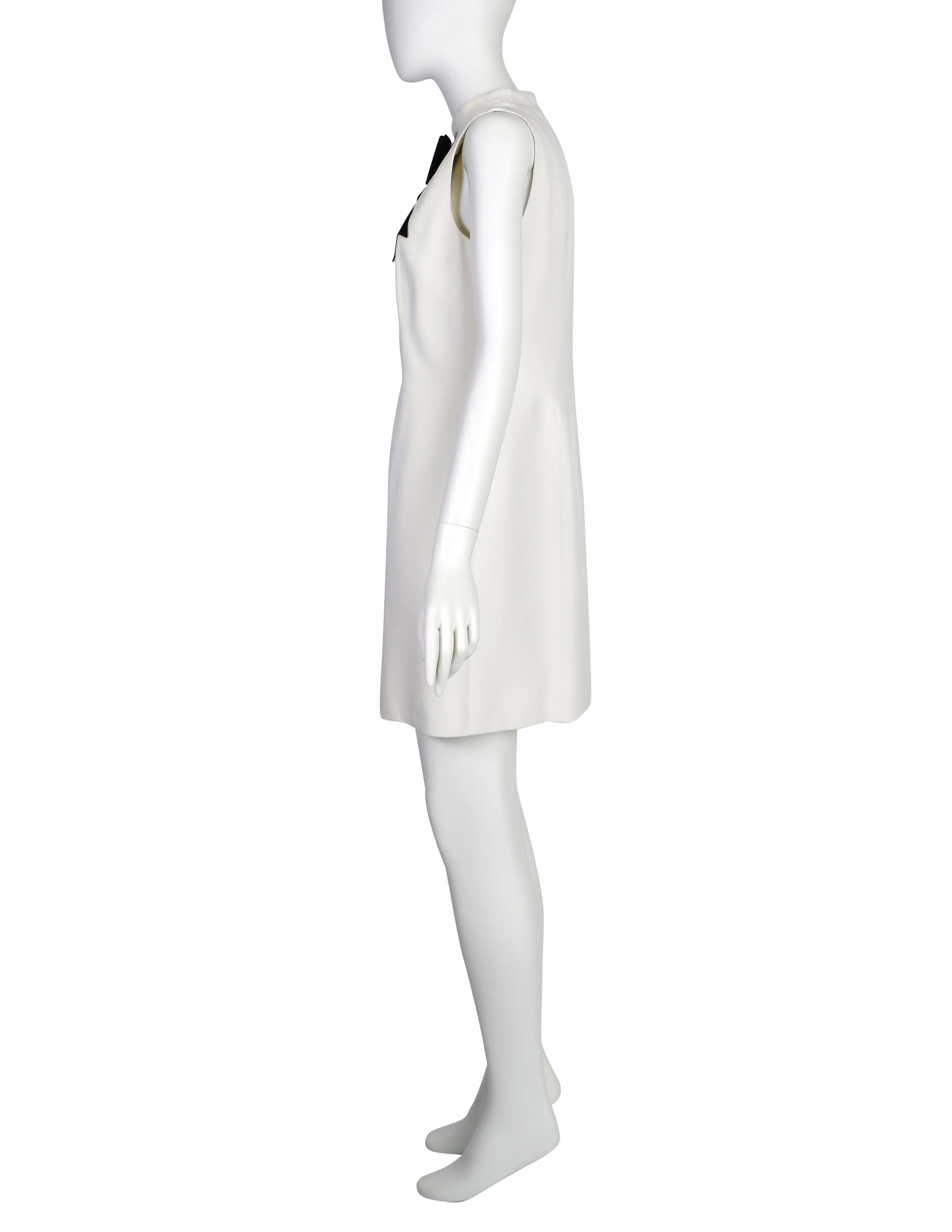 Moschino Cheap and Chic Vintage 1996 'Dress Form' Trompe L'oeil Dressmaker's Form White Black Mini Dress