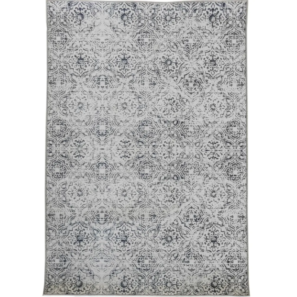 Mozaic Tiles Grey Designer Non-Slip Large Rug