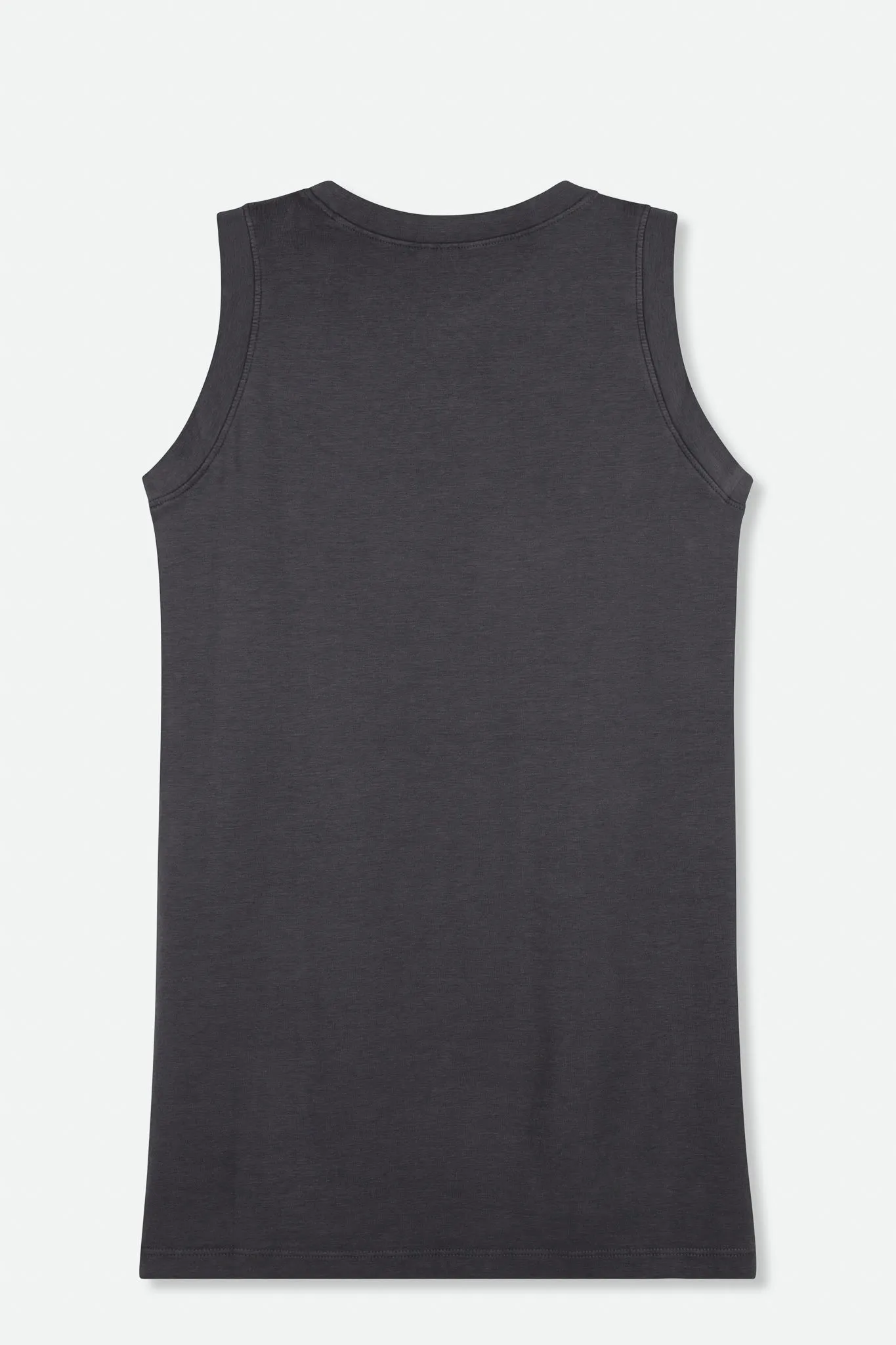 MUSCLE TANK HIGH HIP LENGTH IN PIMA COTTON