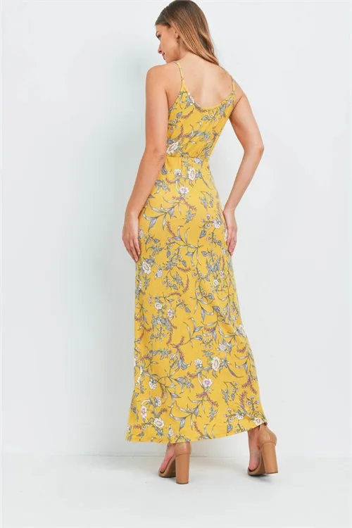 Mustard Yellow Floral Maxi Dress