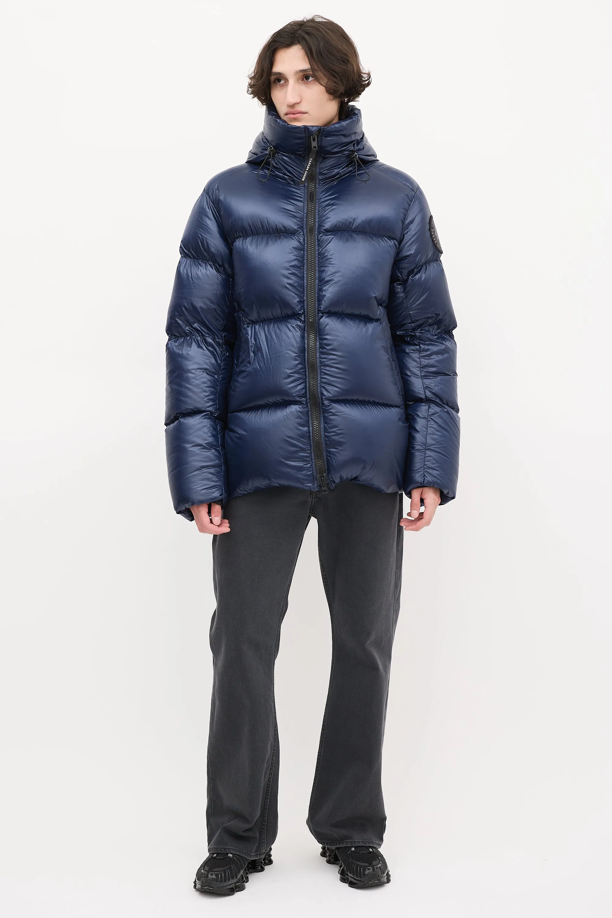 Navy Down & Nylon Crofton Puffer Jacket