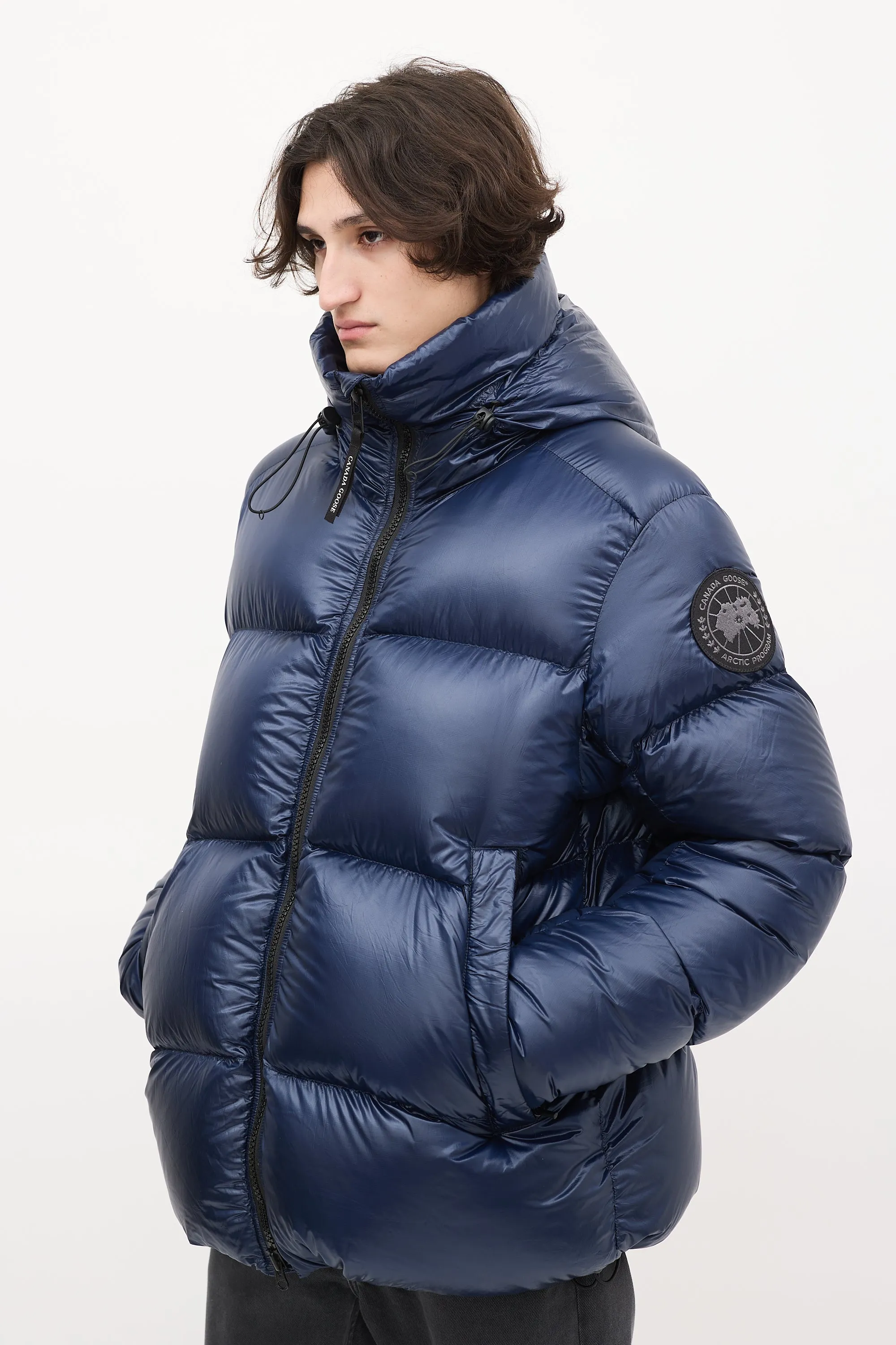 Navy Down & Nylon Crofton Puffer Jacket