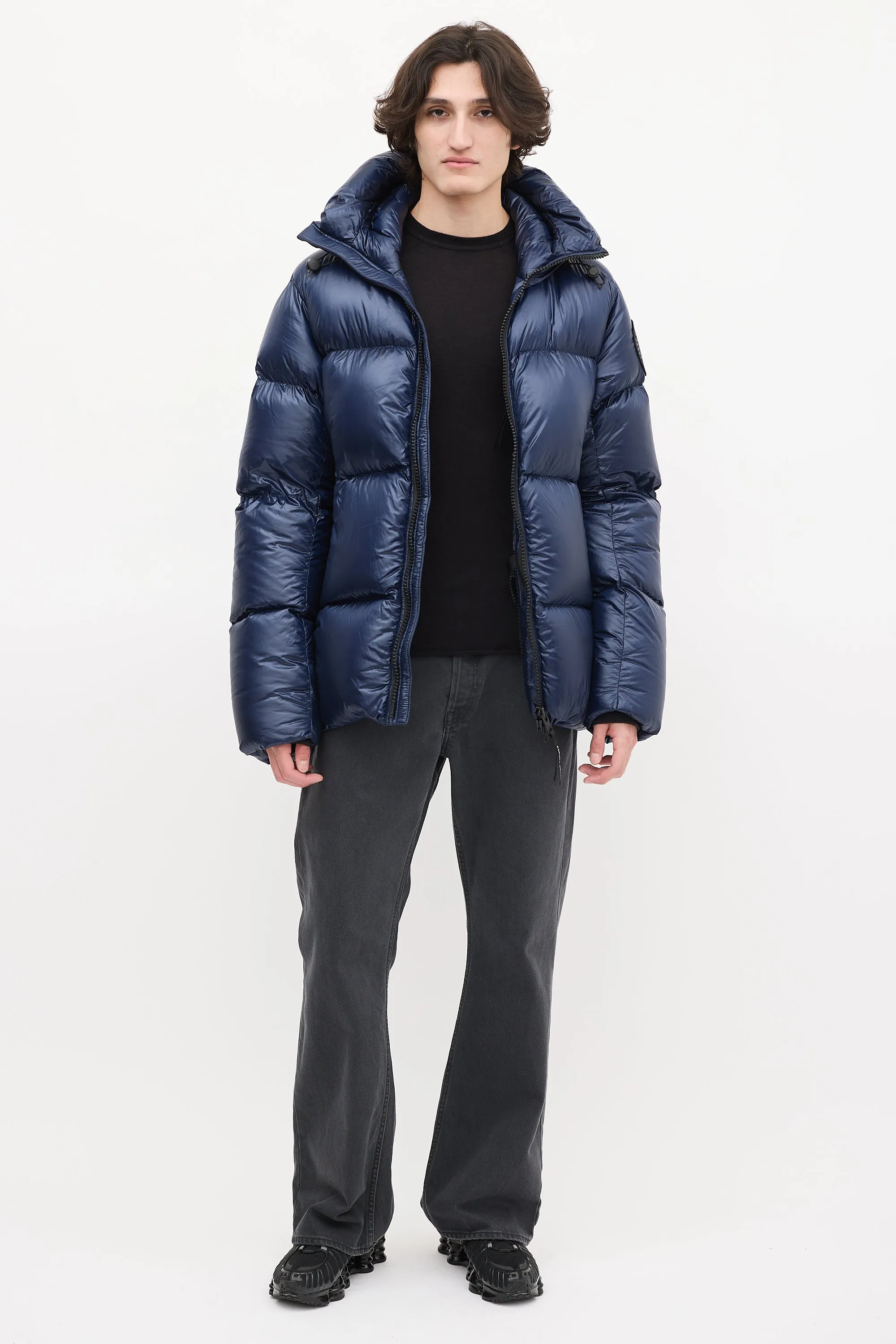 Navy Down & Nylon Crofton Puffer Jacket