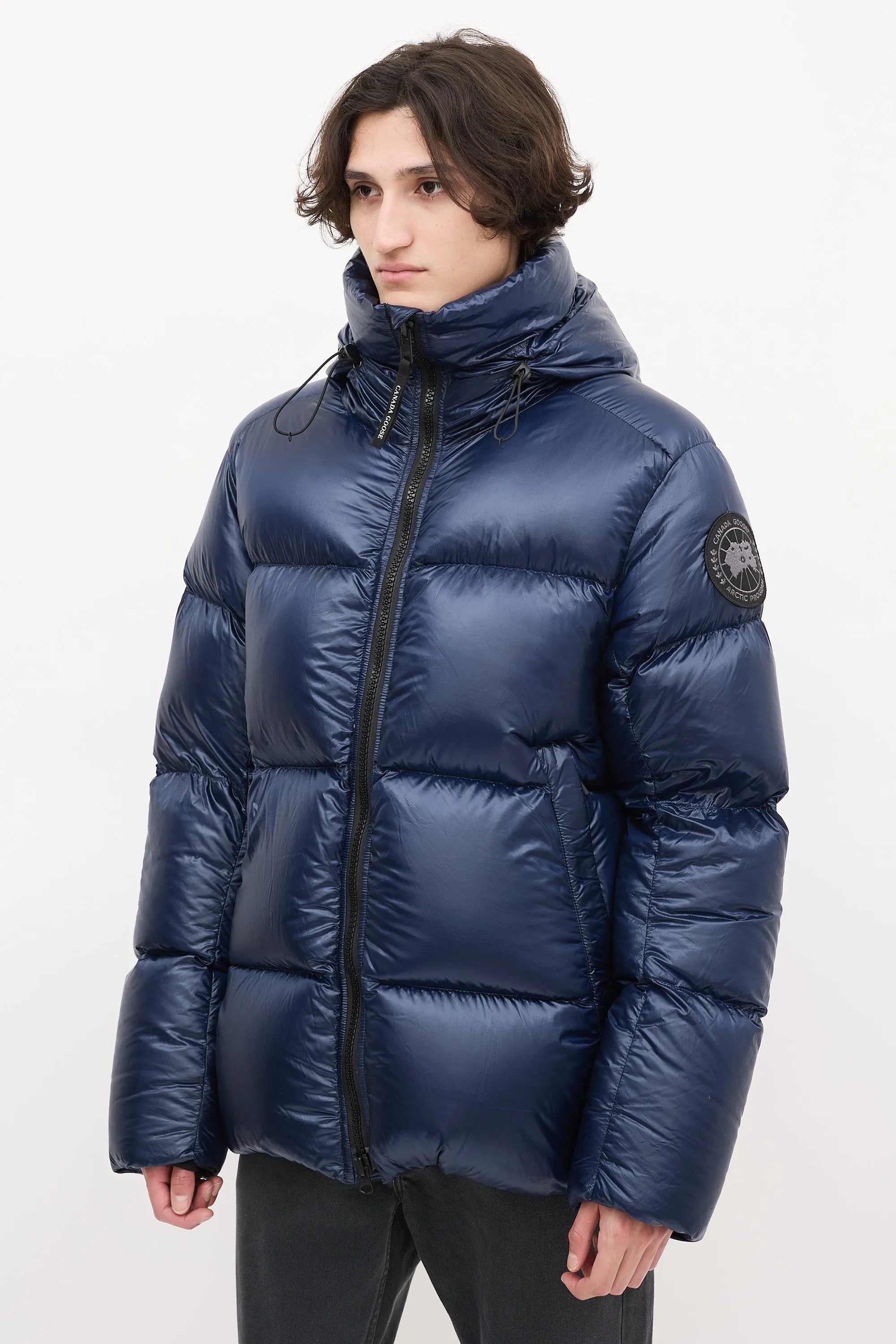 Navy Down & Nylon Crofton Puffer Jacket