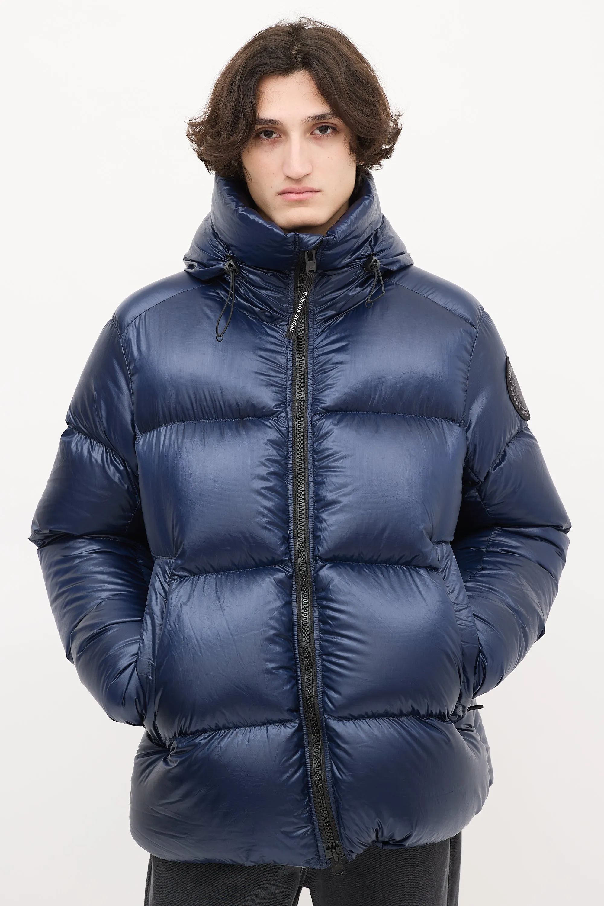 Navy Down & Nylon Crofton Puffer Jacket