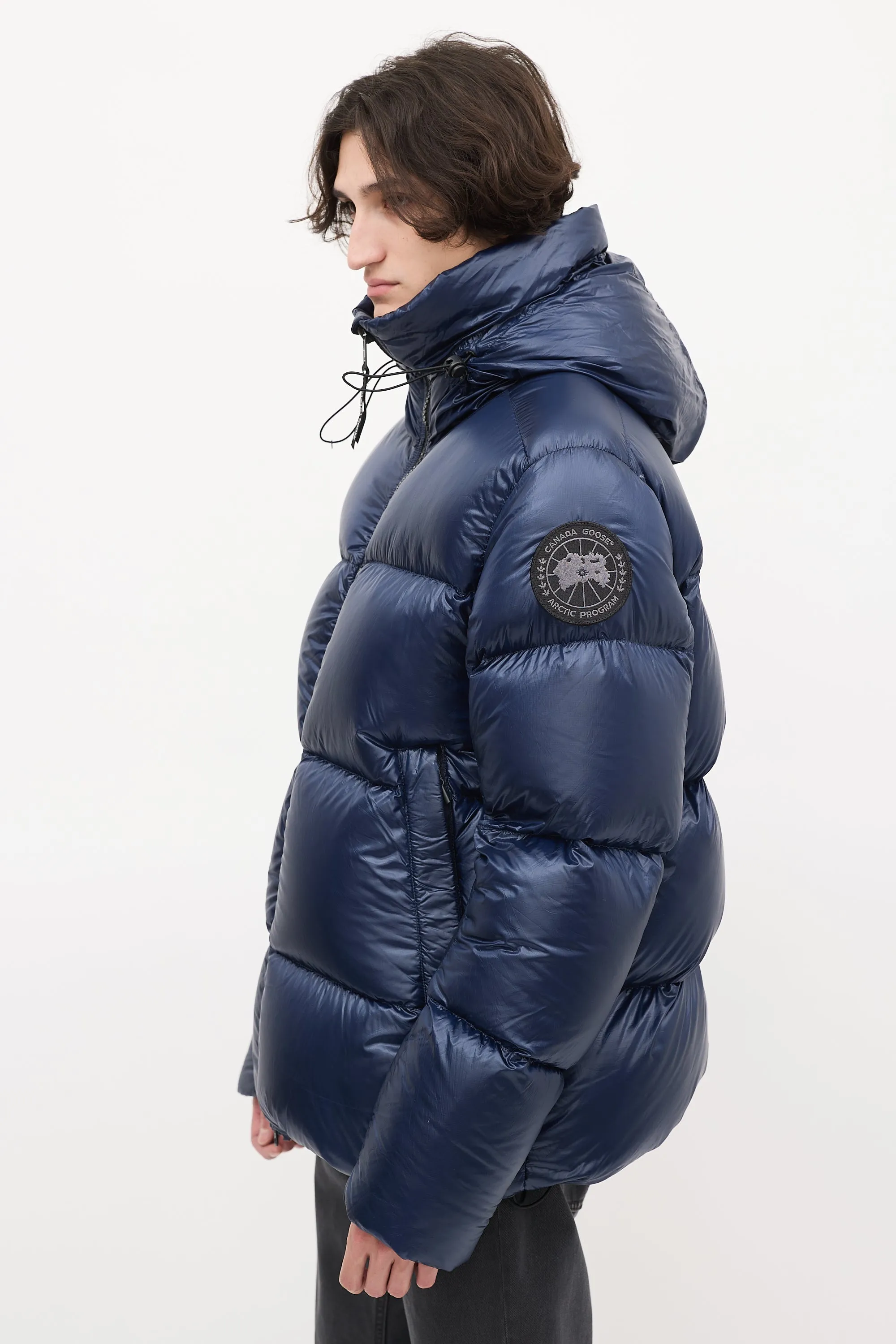 Navy Down & Nylon Crofton Puffer Jacket