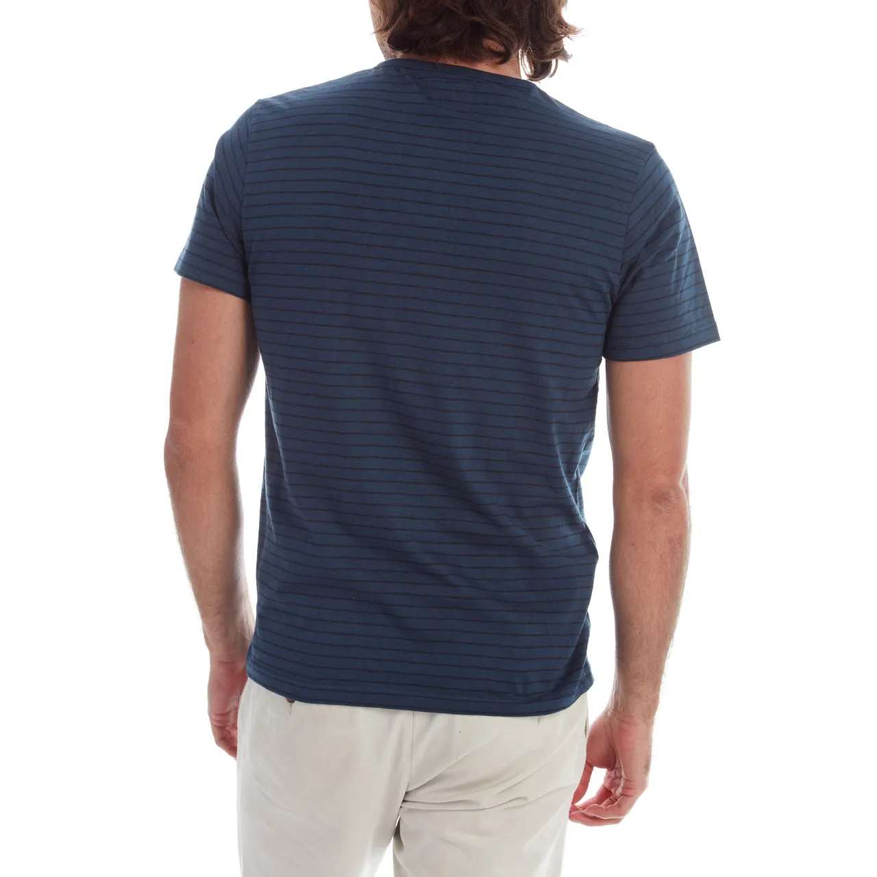 Navy Rafael Striped Henley Tee