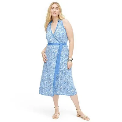 New - Diane von Furstenberg Women's Collared Midi Wrap Dress