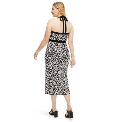 New - Diane von Furstenberg Women's Halter Tie Summer Casual Midi Dress