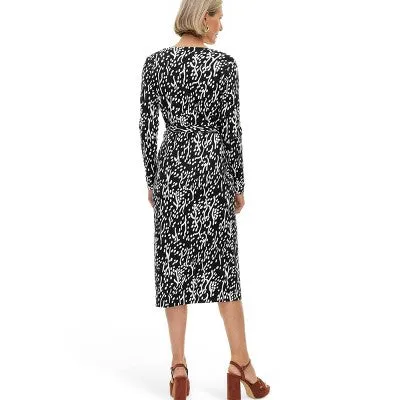 New - Diane von Furstenberg Women's Midi Wrap Dress Deep V-Neck Long Sleeve