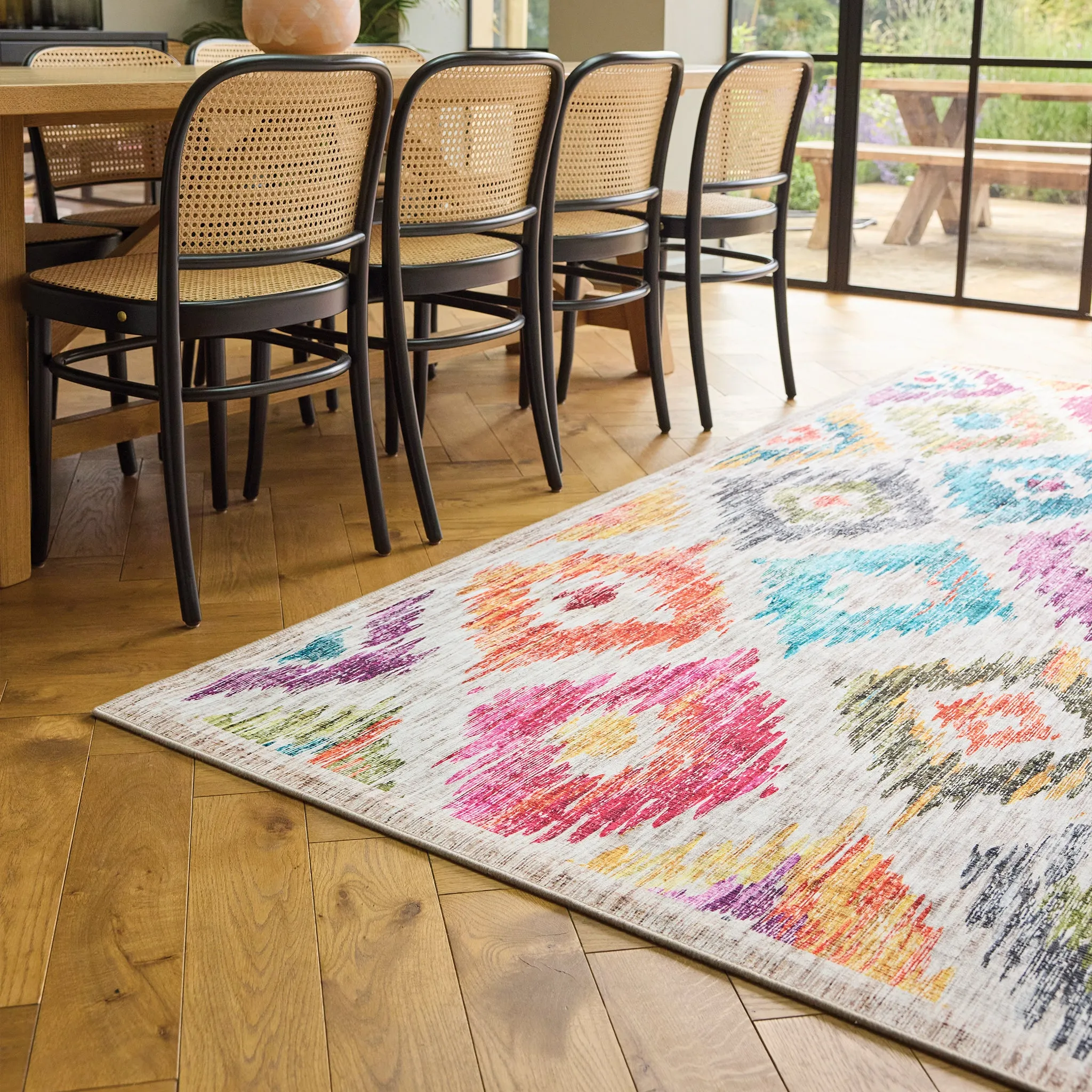 Painted Ikat Eco-Washable Rug