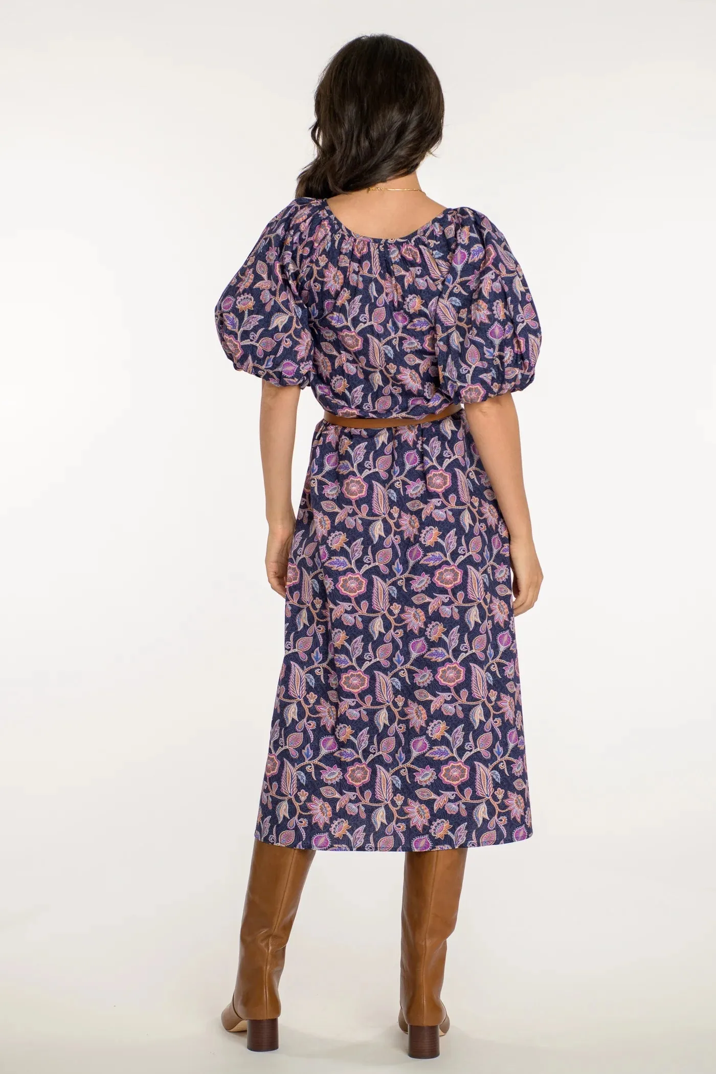 Penny Dress in Navy Cactus Flower