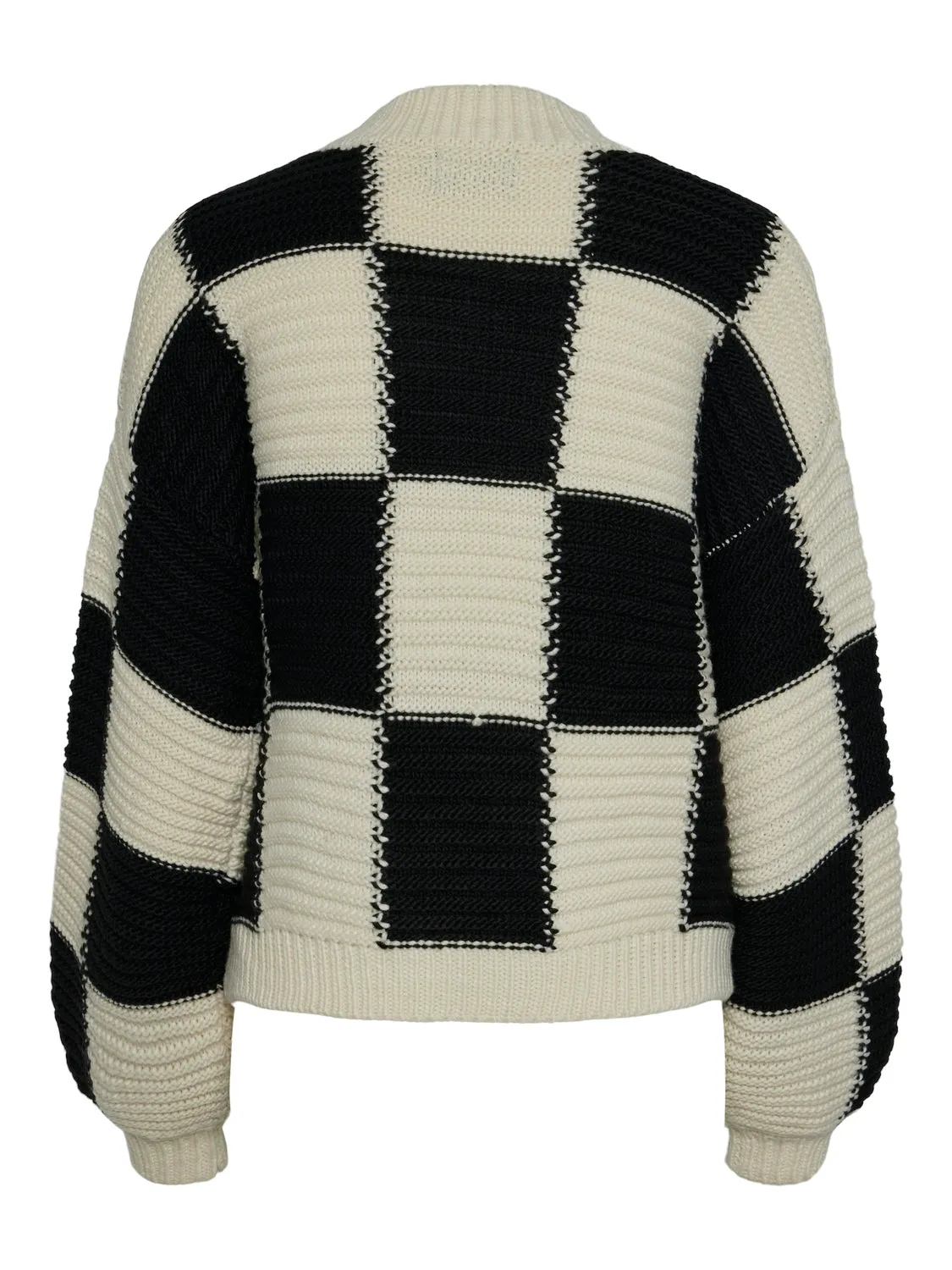 Pieces - Checkerboard Knit Jumper in Monotone