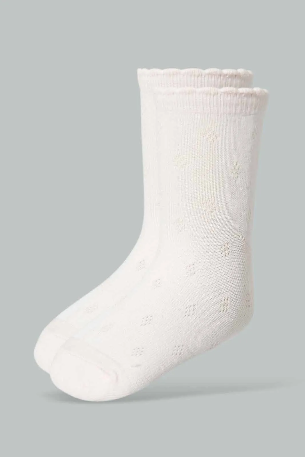 Pink Jacquard Socks For Girls