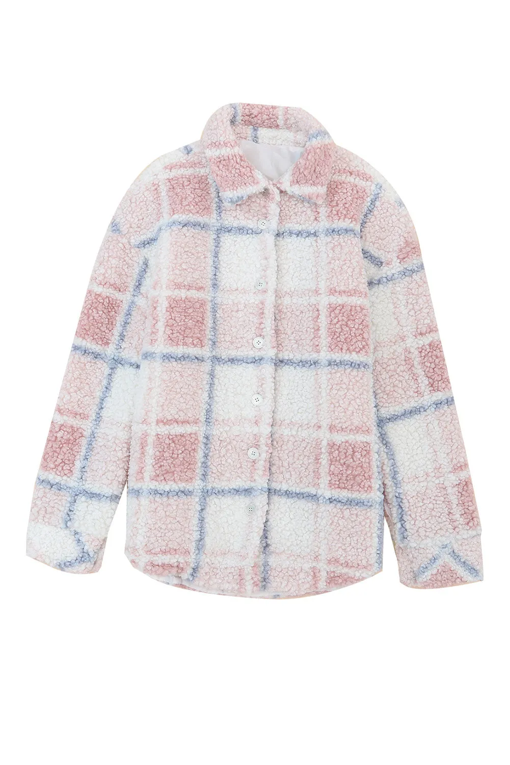 Plaid Sherpa Buttoned Pocketed Shacket