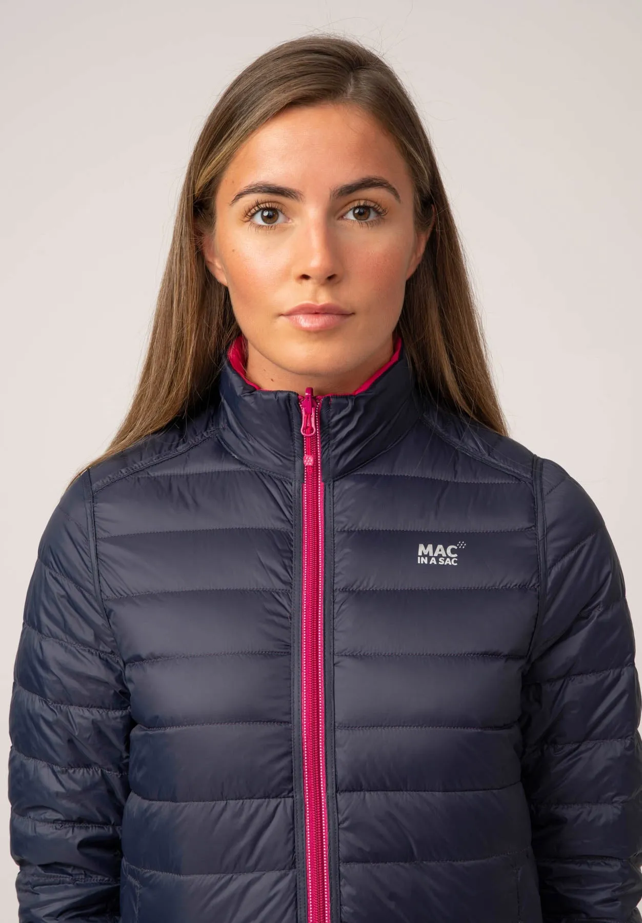 Polar II Womens Down Jacket - Fuchsia Navy