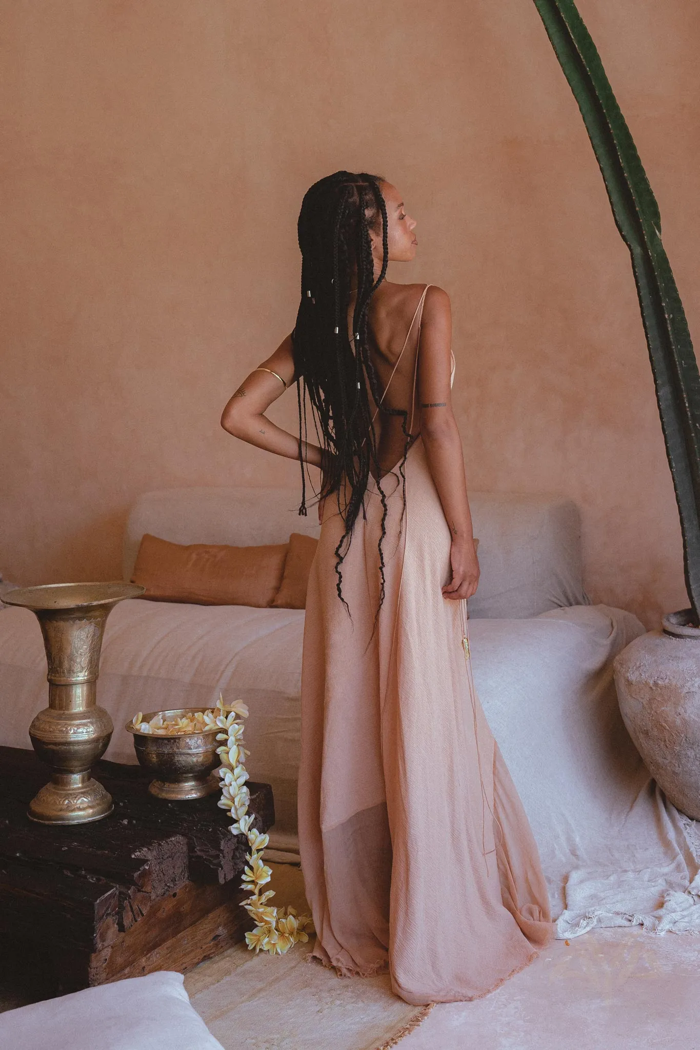 Powder Pink Padma Dress • Bohemian Handloomed Dress • Greek Goddess Summer Dress