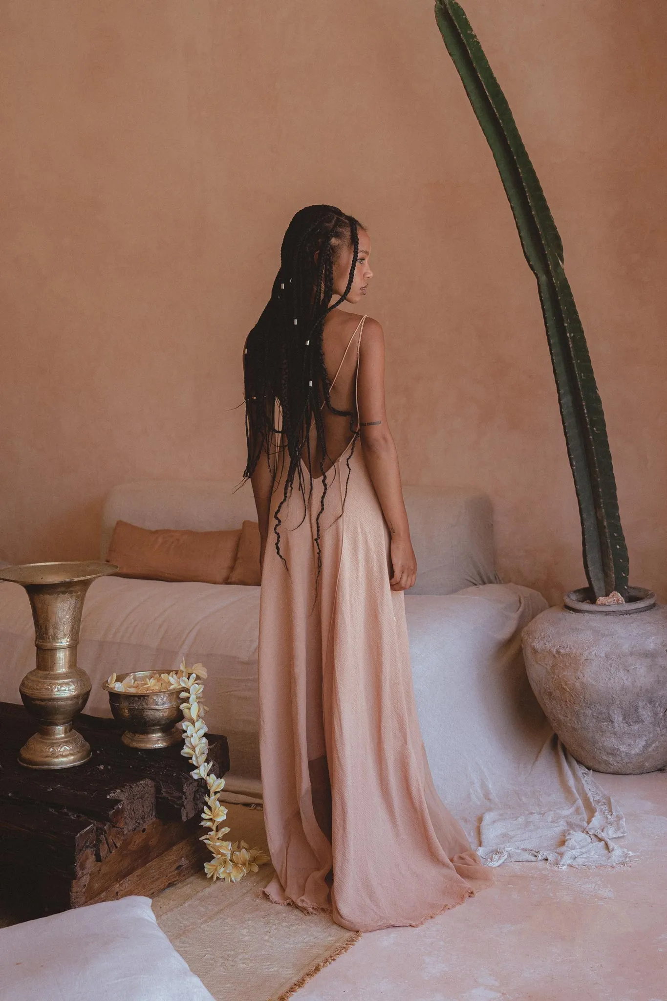 Powder Pink Padma Dress • Bohemian Handloomed Dress • Greek Goddess Summer Dress