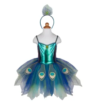 Pretty Peacock Dress w/Headband