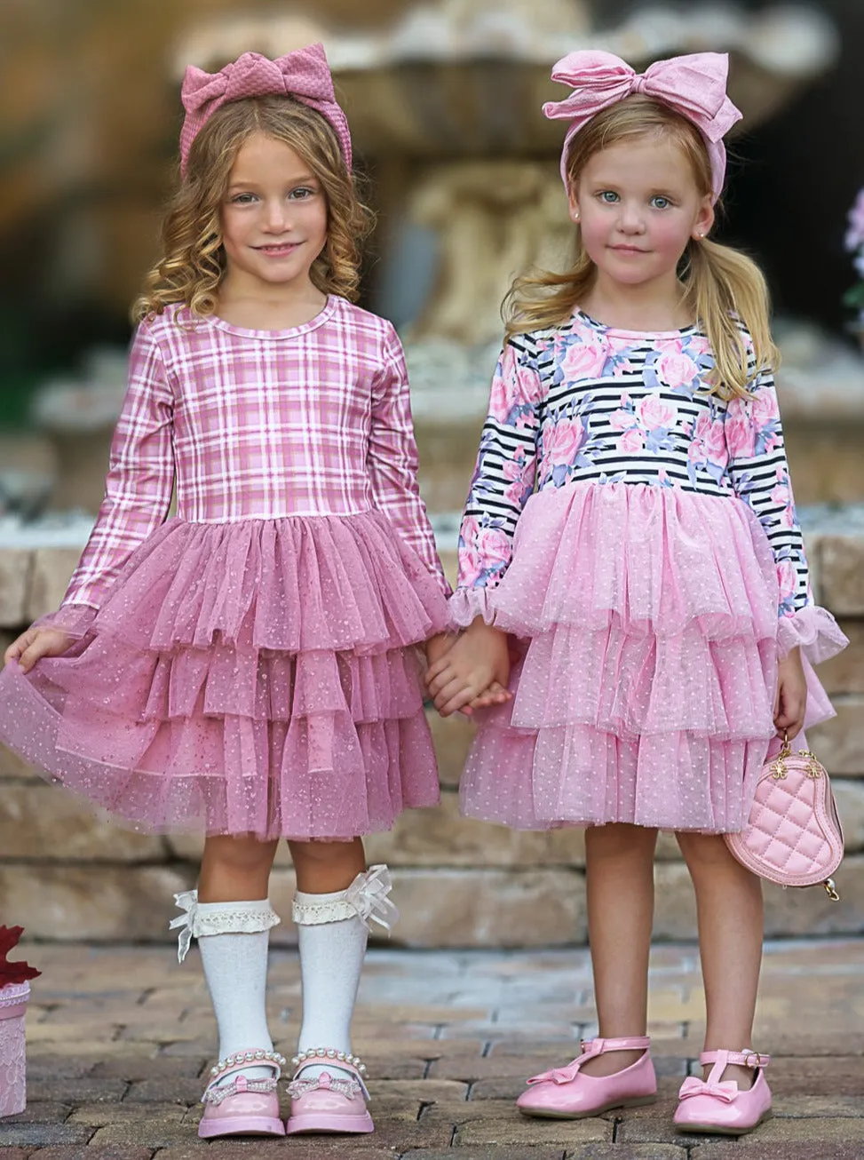 Pretty Pirouettes Pink Plaid Ruffle Tutu Dress