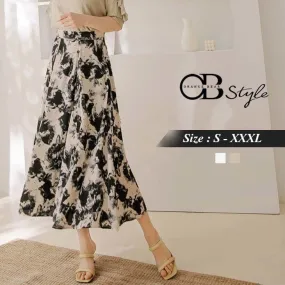 PRINTED CHIFFON A-LINE MIDI SKIRTS