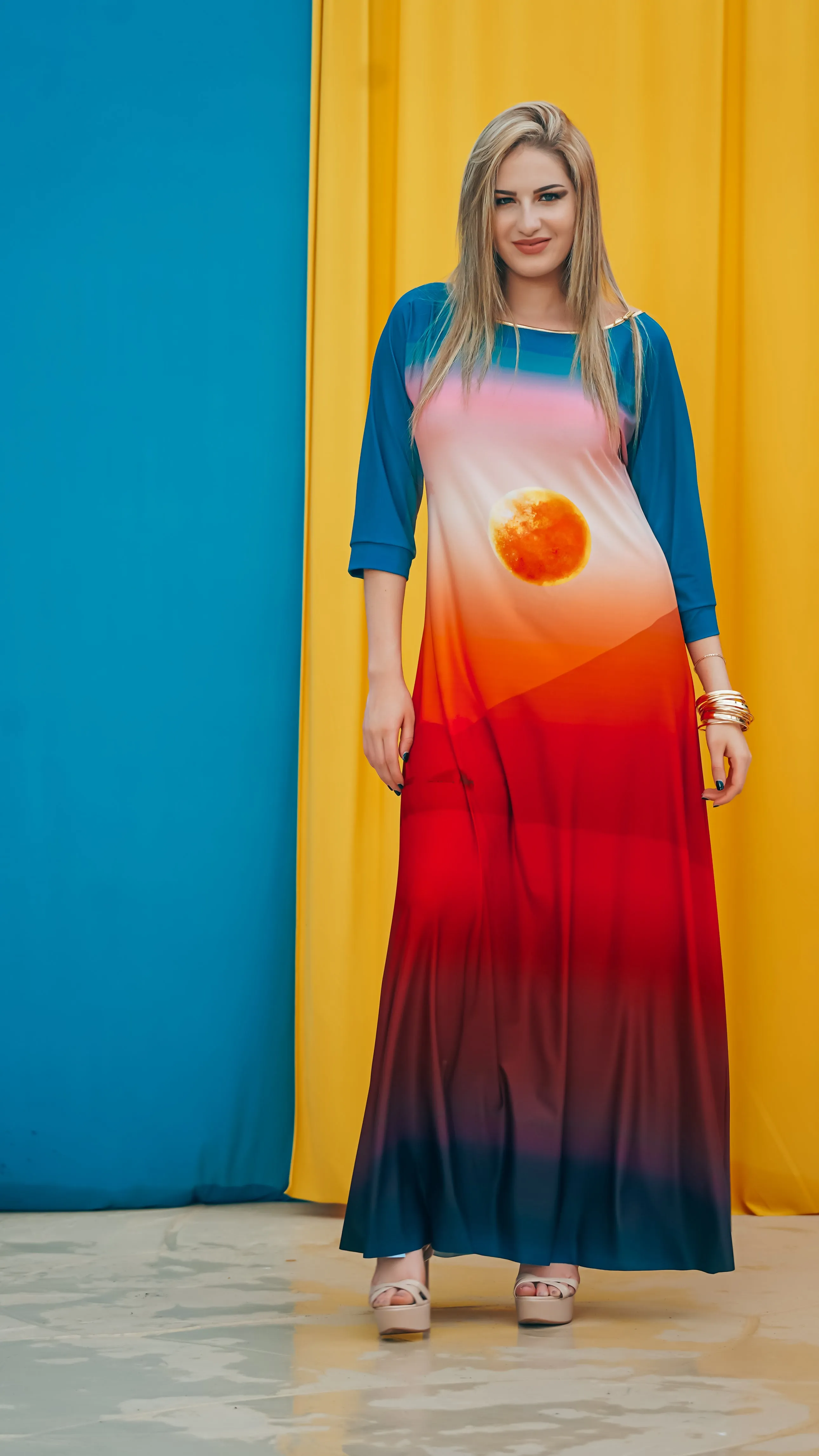 "Around the World" Omtara Maxi Dress, Sahara