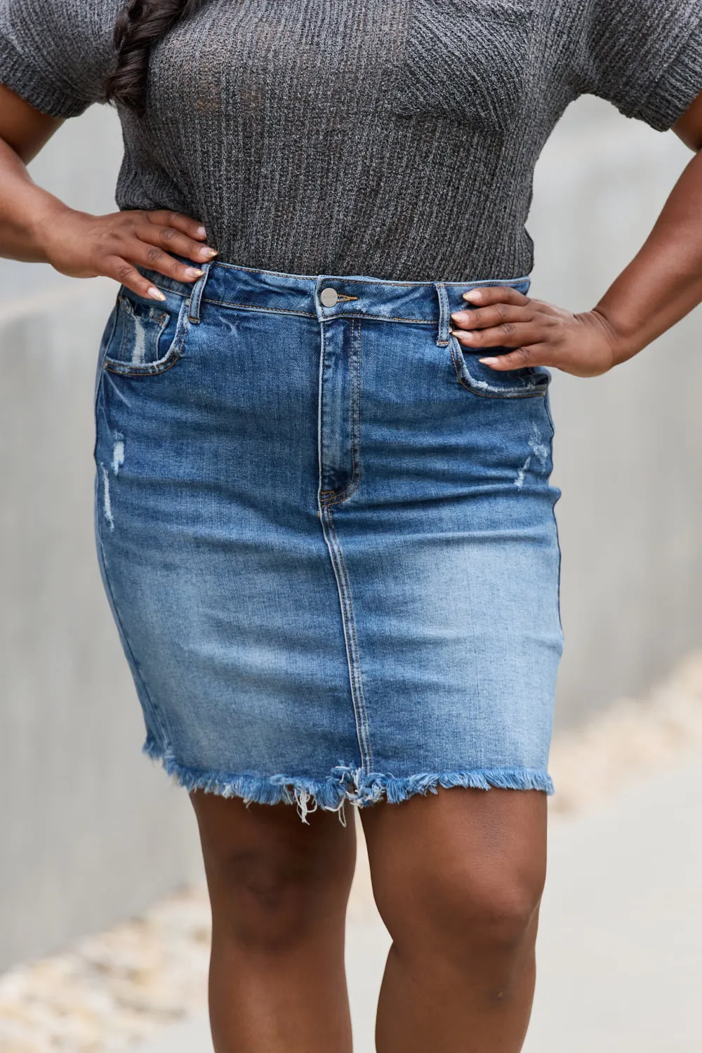 RISEN Denim Mini Skirt