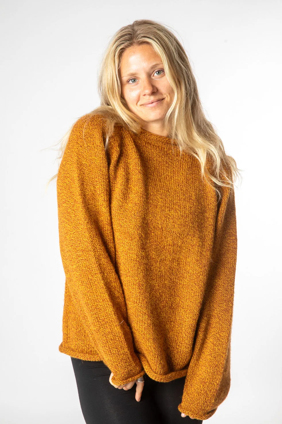 Roll Neck Unisex Alpaca Sweater