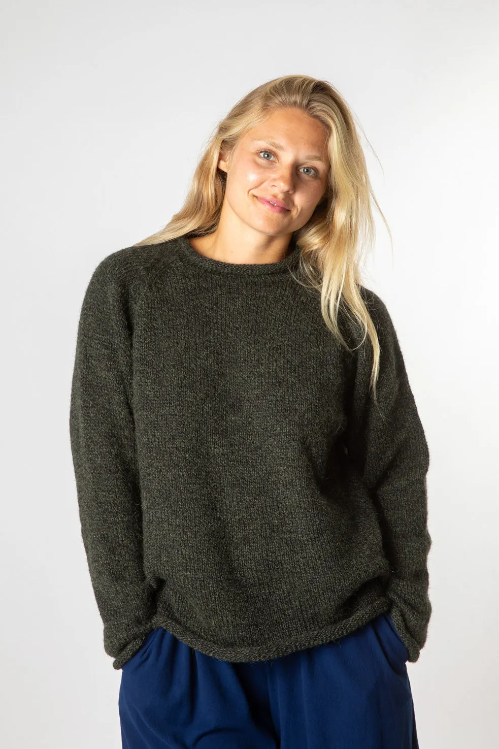 Roll Neck Unisex Alpaca Sweater