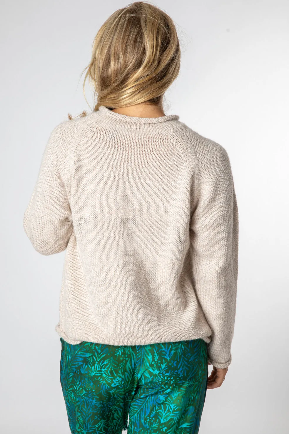 Roll Neck Unisex Alpaca Sweater