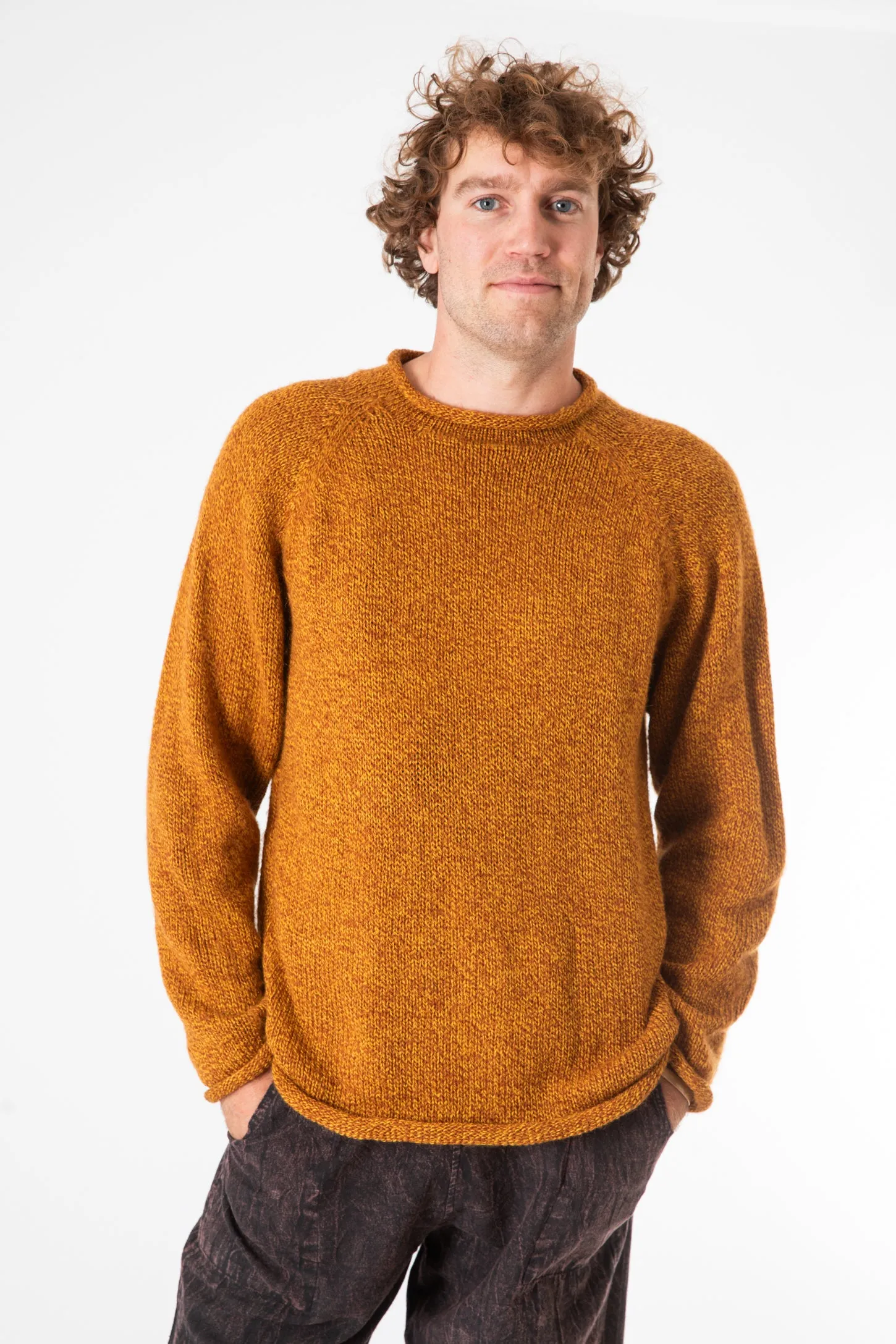 Roll Neck Unisex Alpaca Sweater