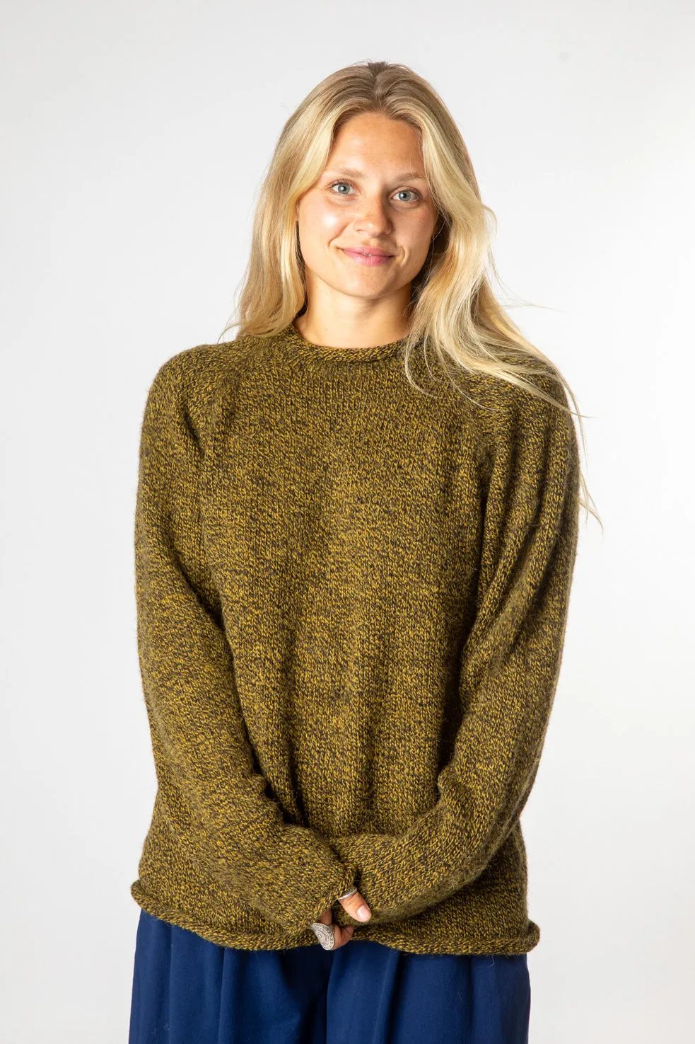 Roll Neck Unisex Alpaca Sweater