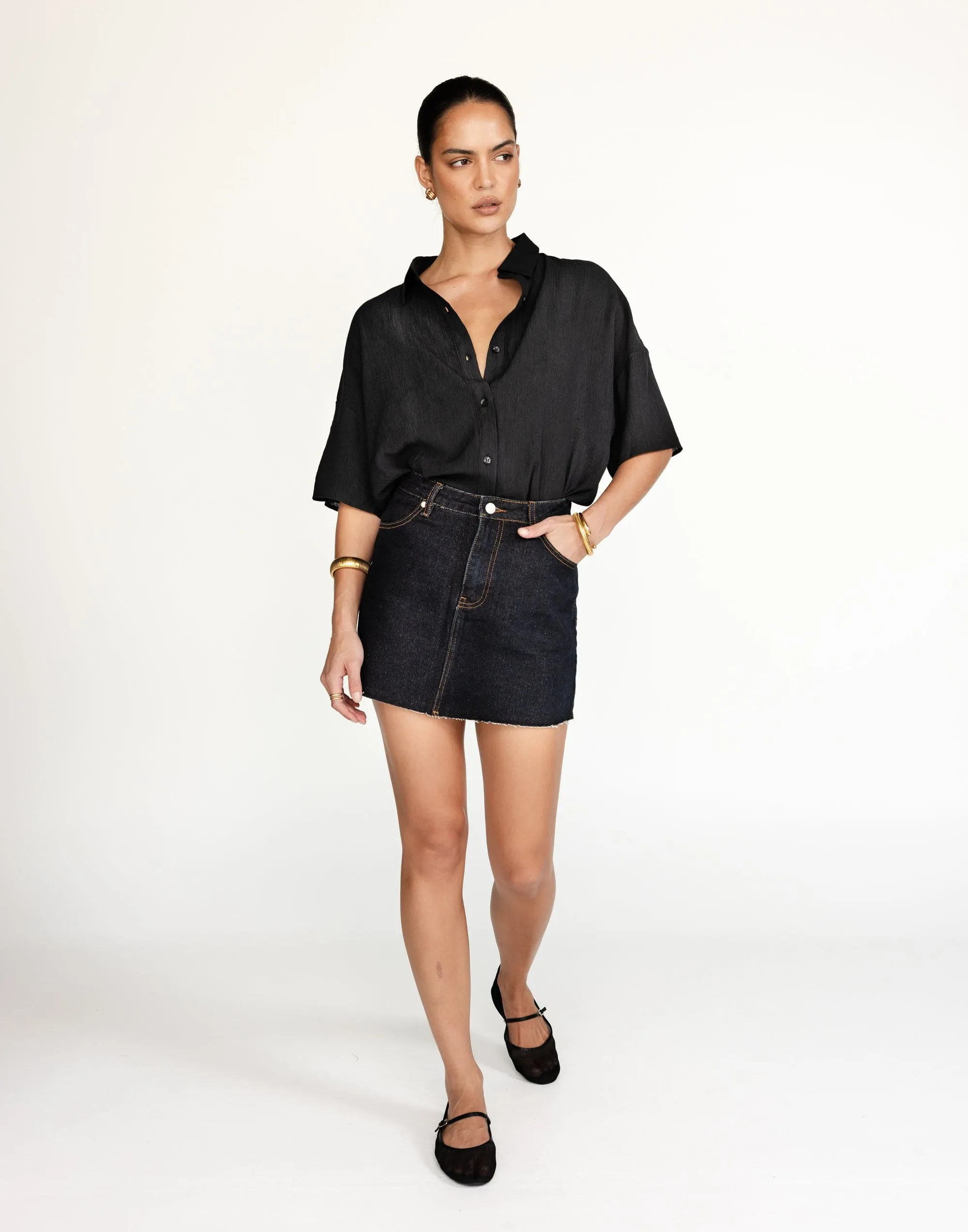 Rowan Denim Mini Skirt (Midnight)