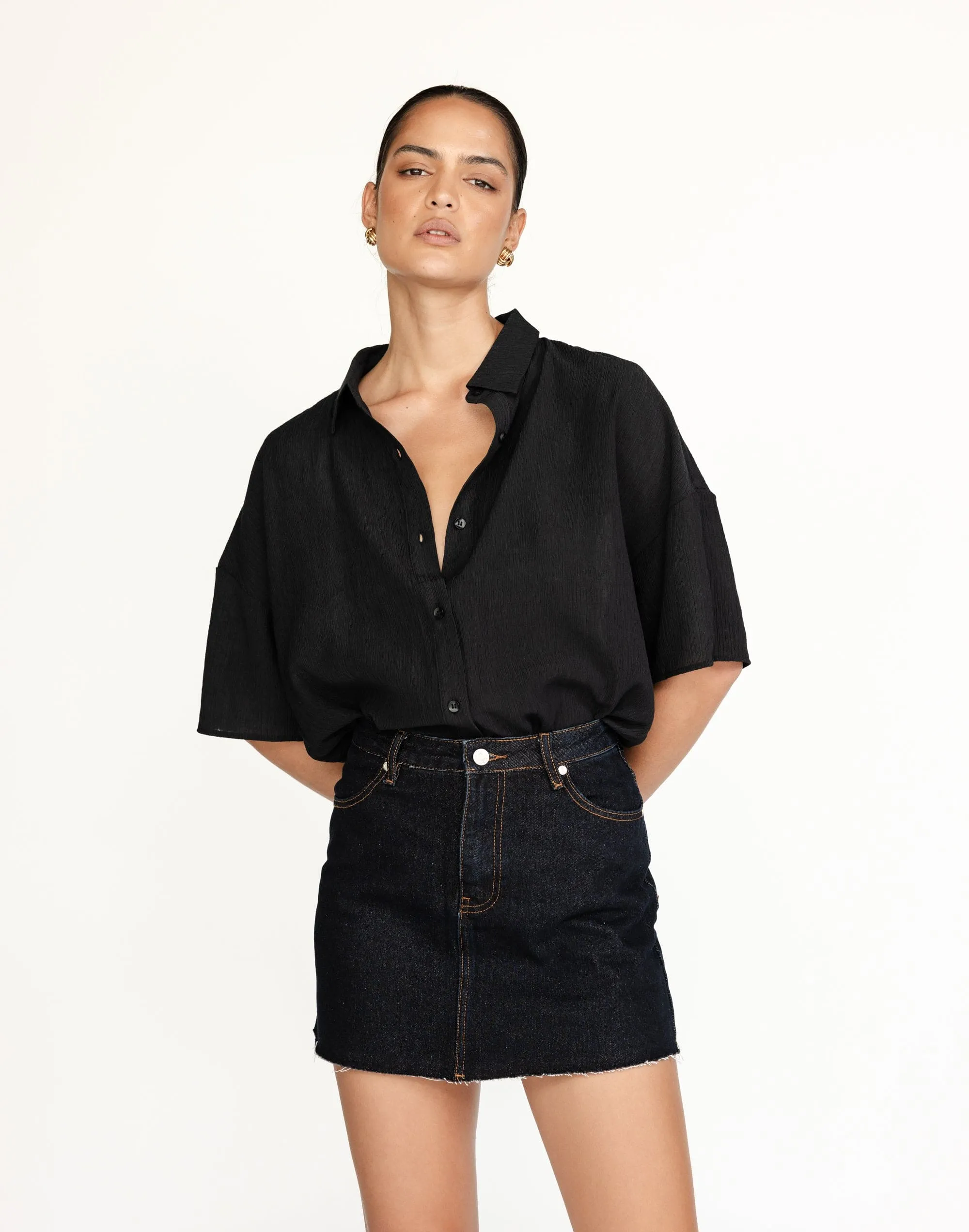 Rowan Denim Mini Skirt (Midnight)